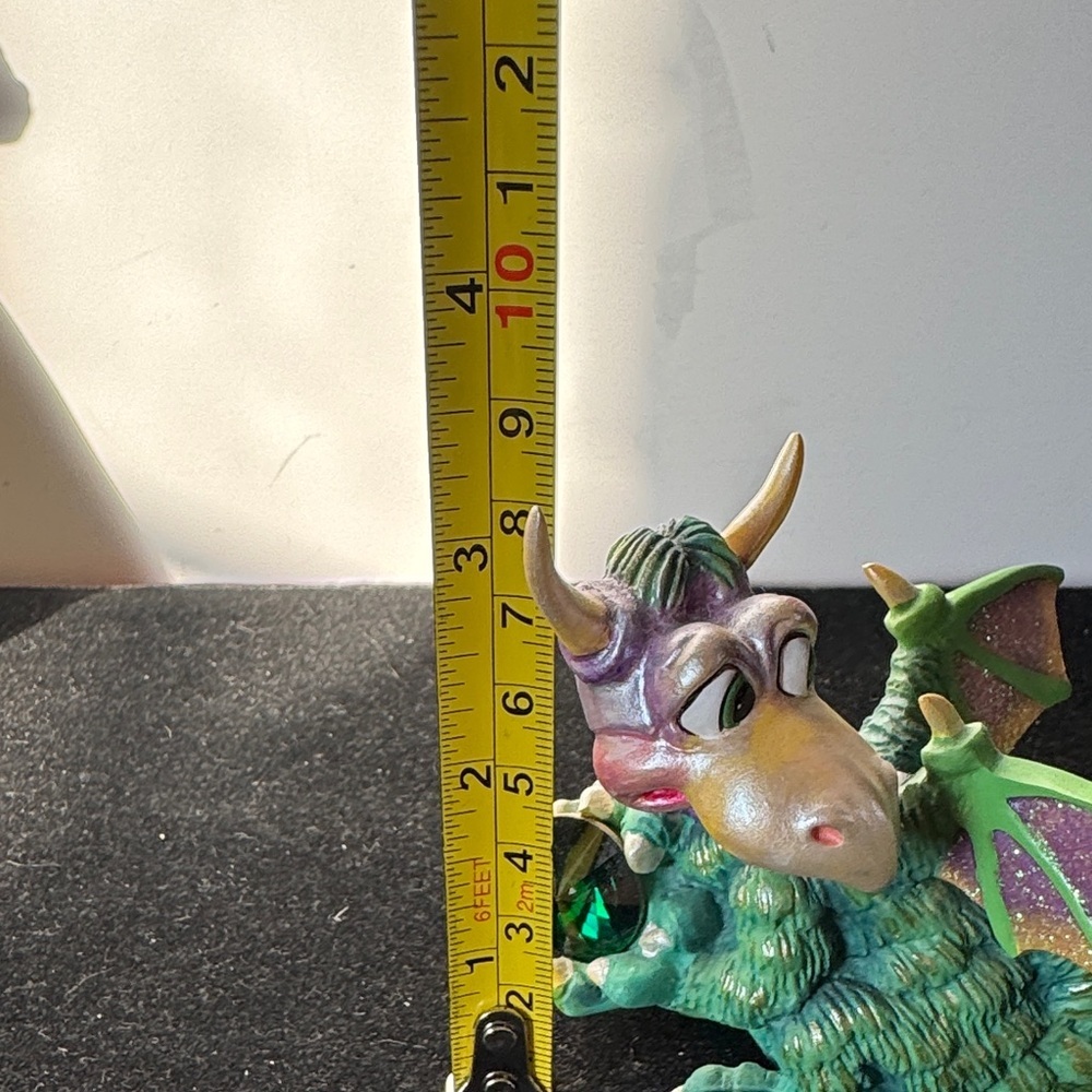 Franklin Mint Multicolor Dragon Figurine with Gemstone. “Guily” - Picture 9 of 9